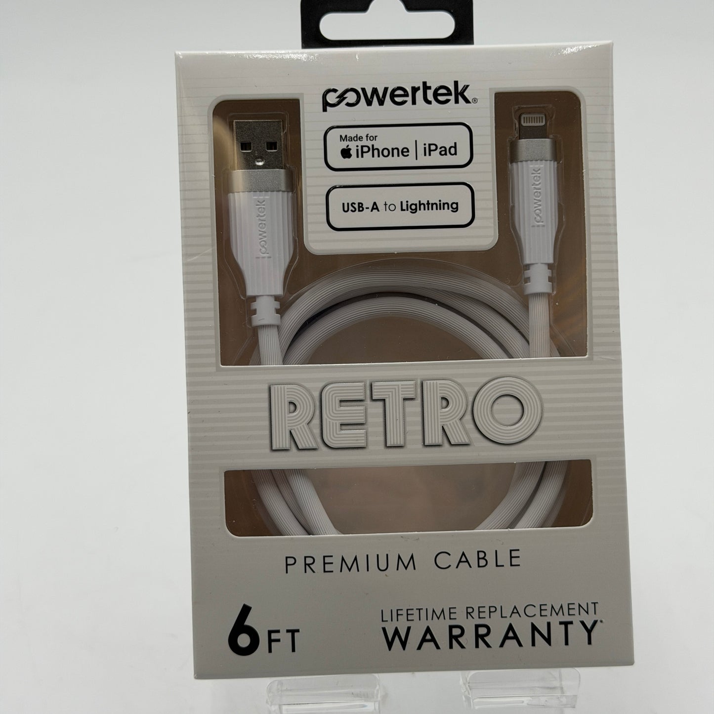 Powertrek Retro Charger Wall Charger and Cable White New