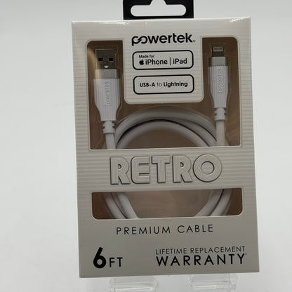 Powertrek Retro Charger Wall Charger and Cable White New