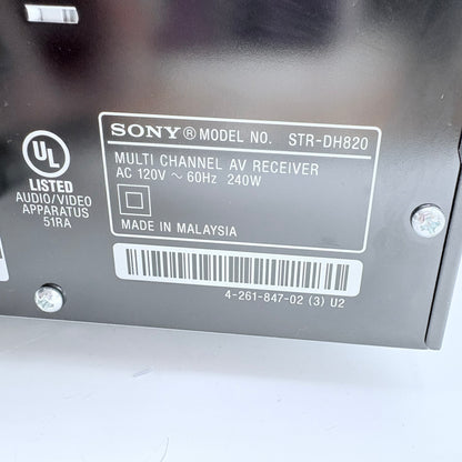 Sony STR-DH820 Home Audio Receiver Tested No Remote