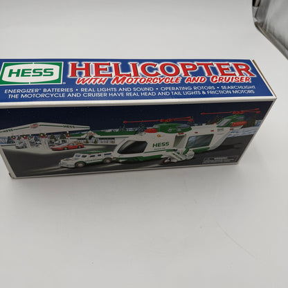 HESS 2001 Helicopter with Motorcycle and Cruiser New Stored with Batteries Removed