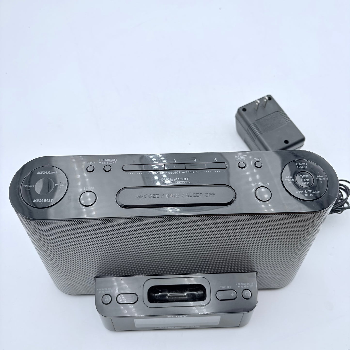 Sony ICF-CS10iP iPod Dock and Radio Black with Remote Tested
