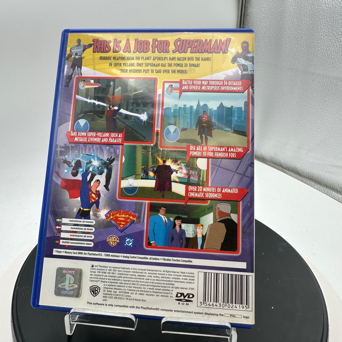 PAL Playstation 2 Superman Shadow of Apokolips Black CIB