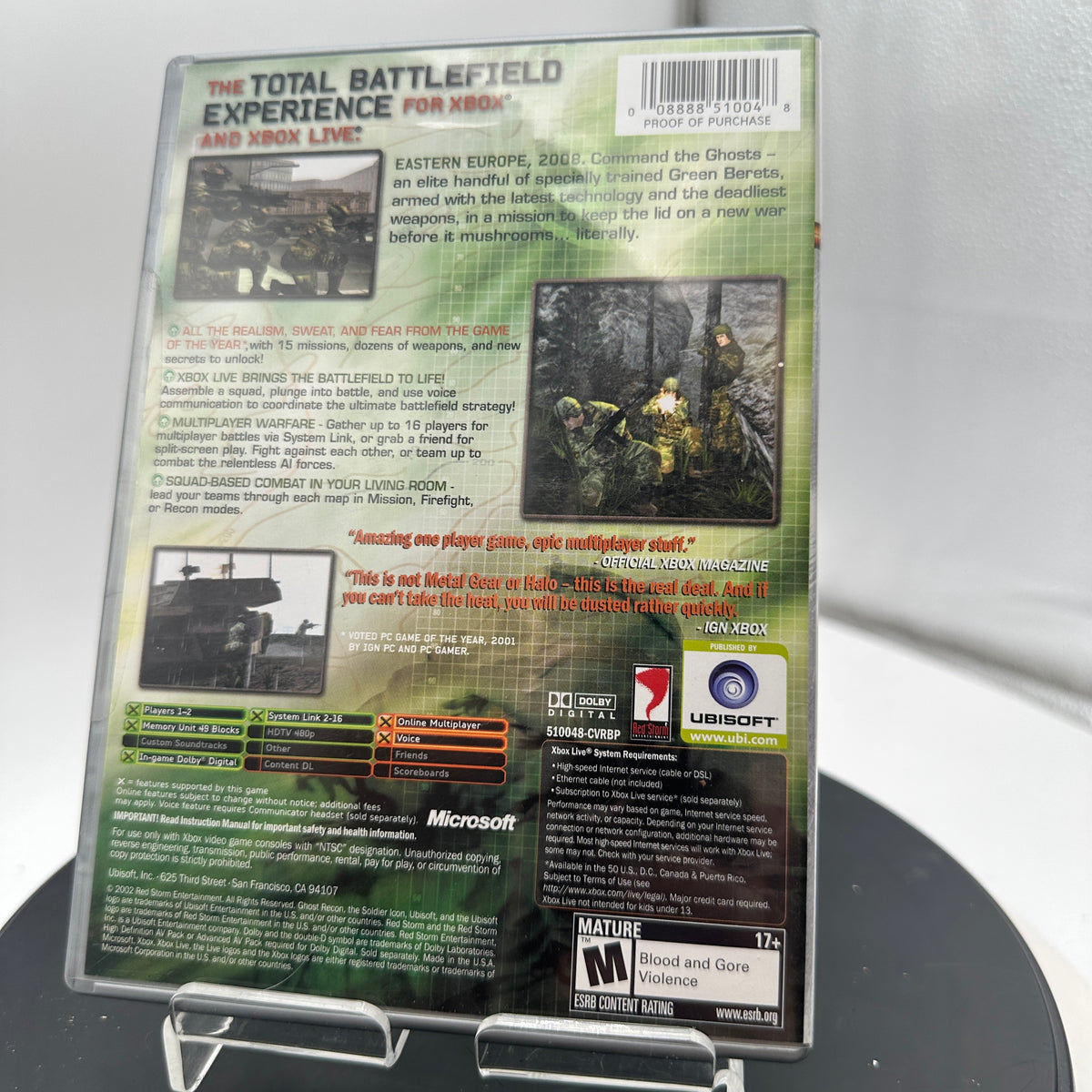 Xbox Ghost Recon Video Game CIB