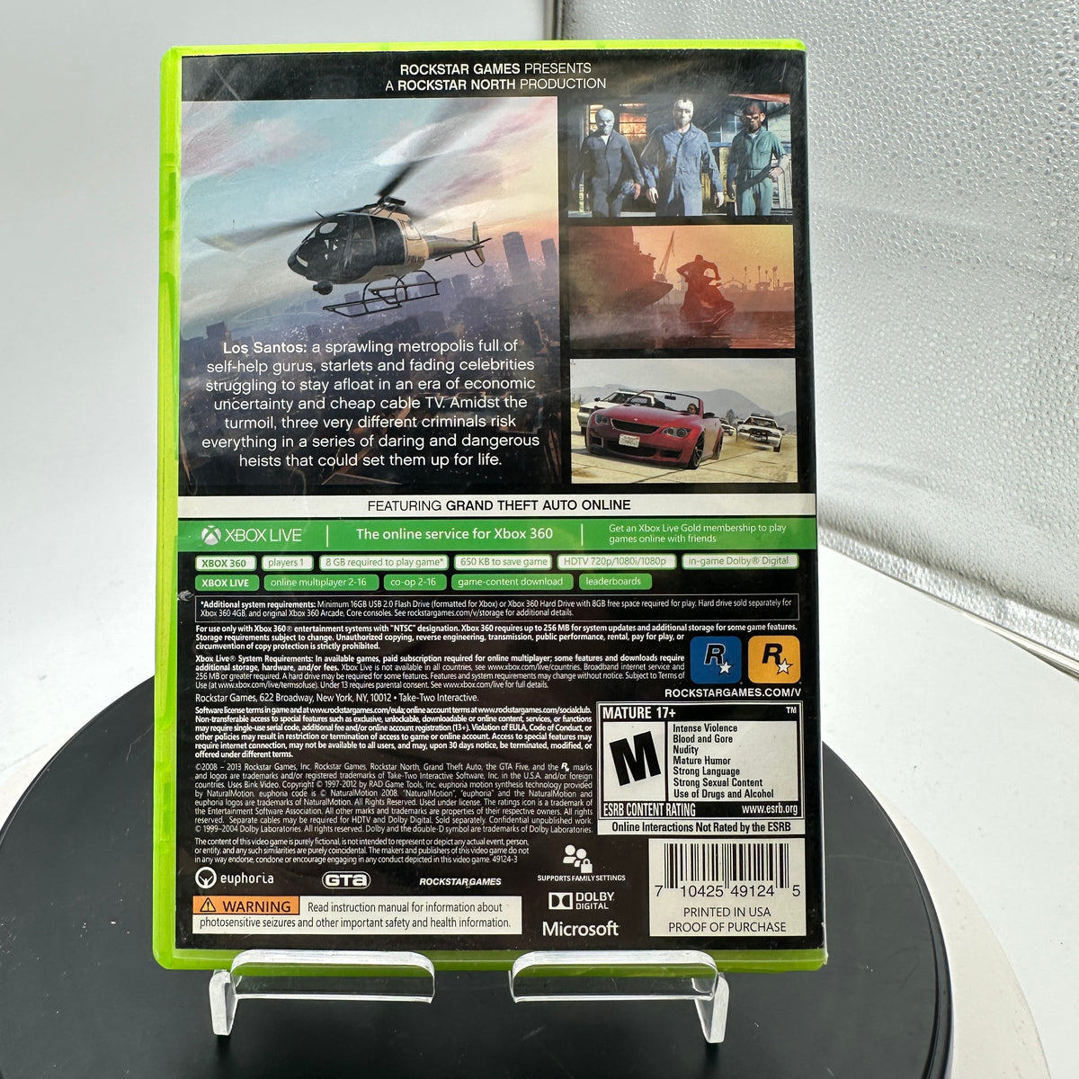 Xbox 360 Grand Theft Auto V Video Game