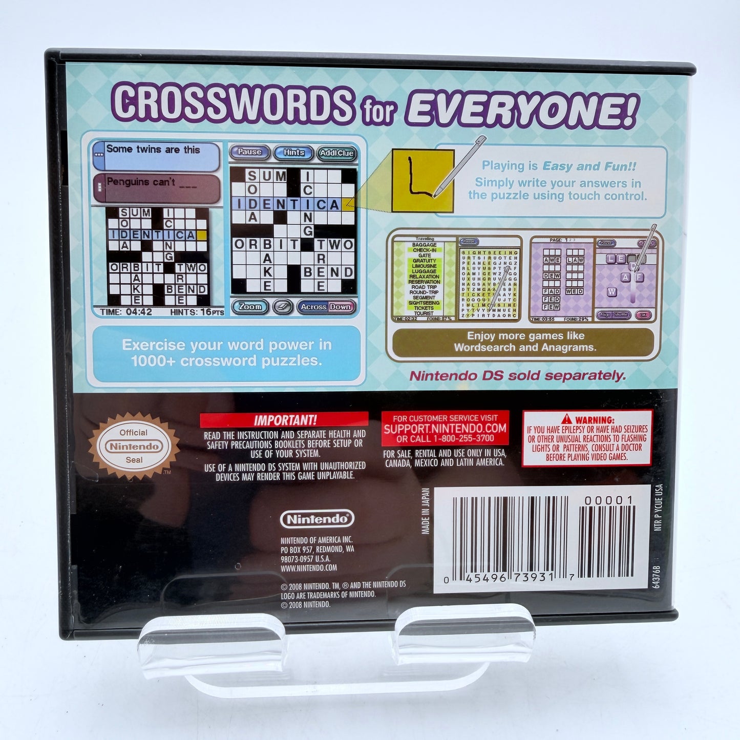Nintendo DS Crosswords DS Video Game W/ Box