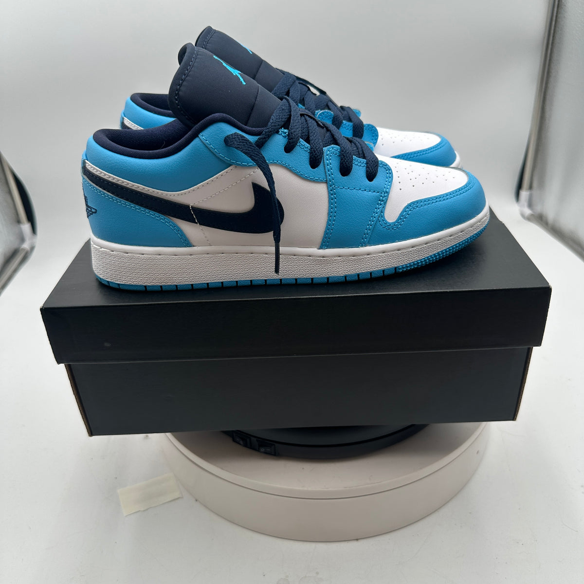 Jordan Air Jordan 1 Low GS Sneakers - White Dark Powder Blue Obsidian 553560-144