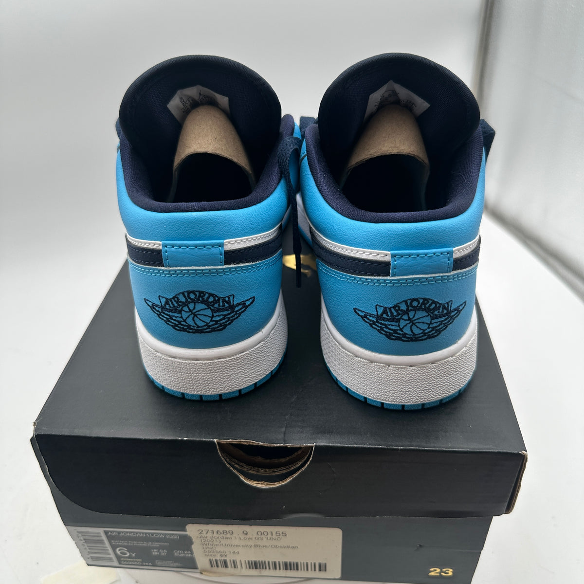 Jordan Air Jordan 1 Low GS Sneakers - White Dark Powder Blue Obsidian 553560-144