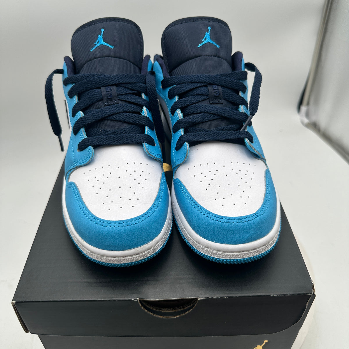 Jordan Air Jordan 1 Low GS Sneakers - White Dark Powder Blue Obsidian 553560-144
