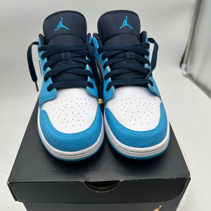 Jordan Air Jordan 1 Low GS Sneakers - White Dark Powder Blue Obsidian 553560-144