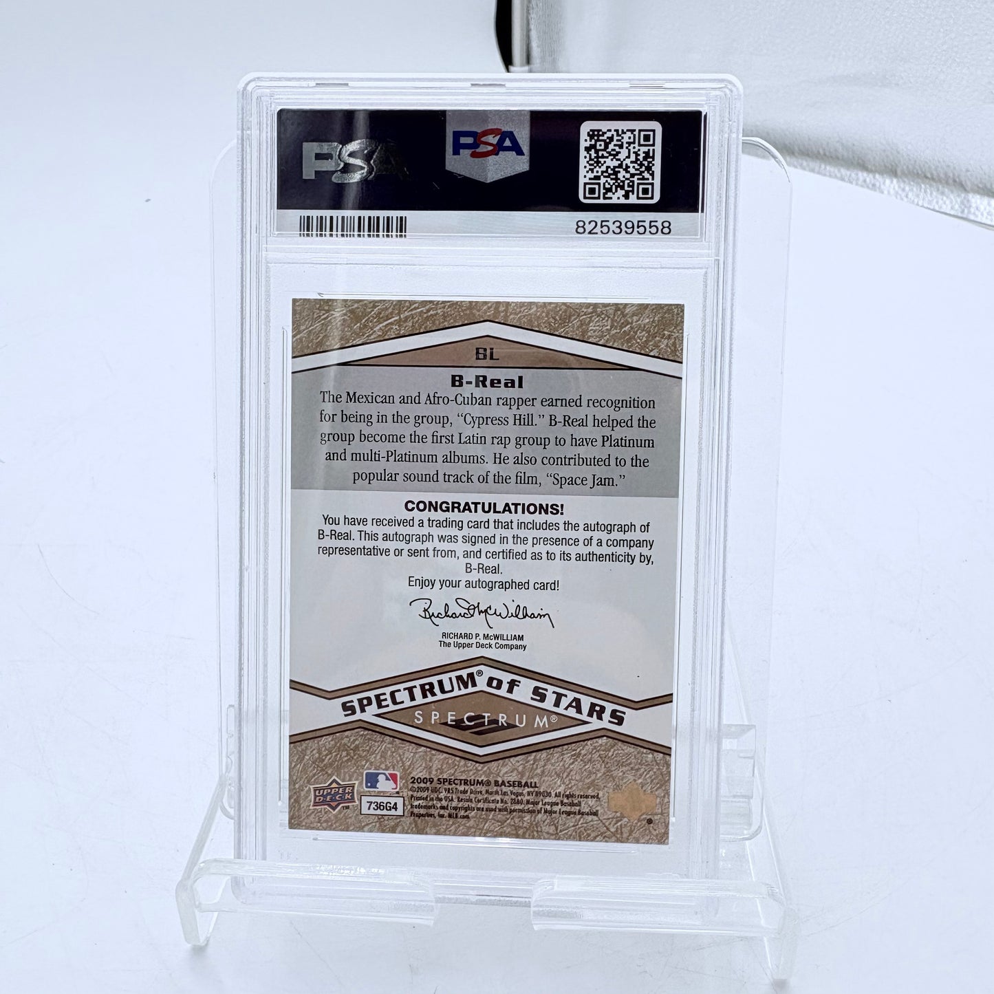 Upper Deck Spectrum of Stars B-Real Autographed Trading Card PSA 10
