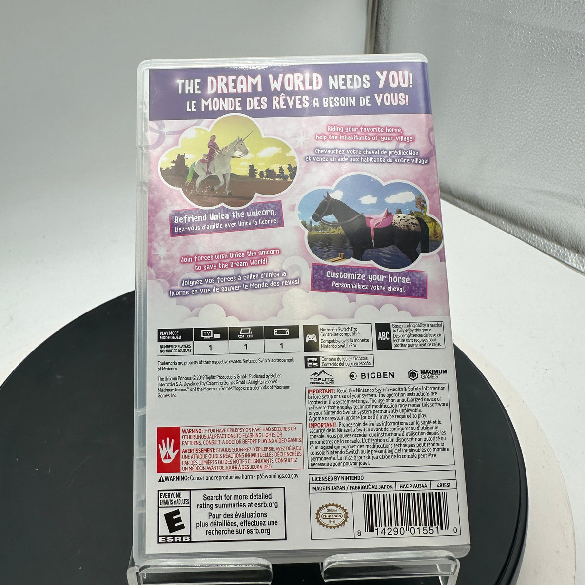 Nintendo Switch The Unicorn Princess Video Game CIB