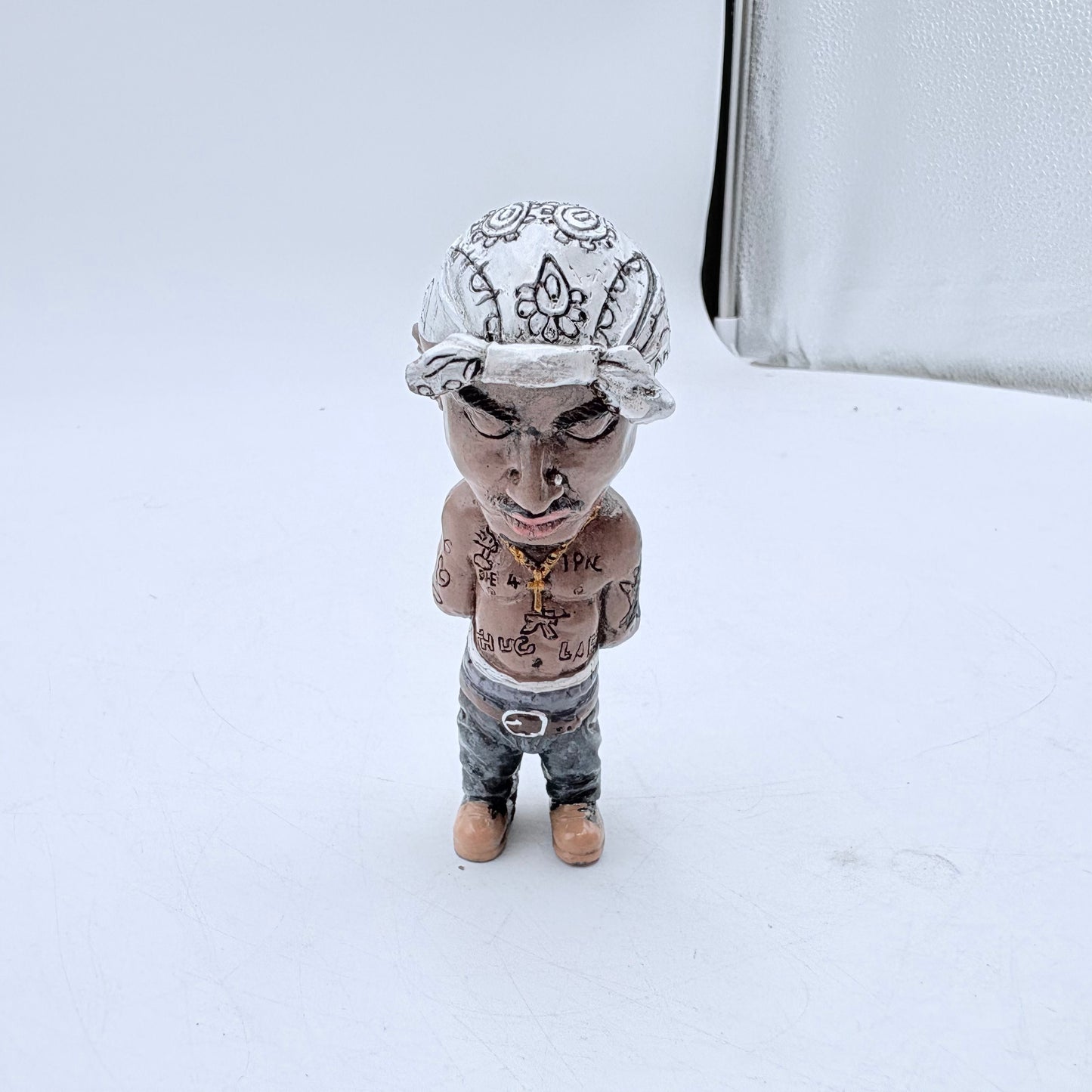 Custom Notorious B.I.G. and Tupac Miniature Porcelain Figure Lot of Four