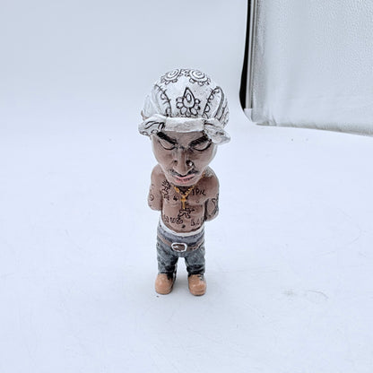 Custom Notorious B.I.G. and Tupac Miniature Porcelain Figure Lot of Four