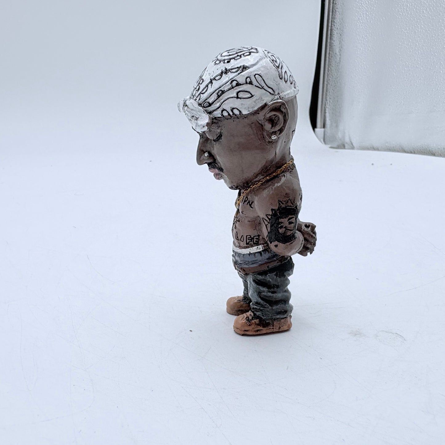 Custom Notorious B.I.G. and Tupac Miniature Porcelain Figure Lot of Four