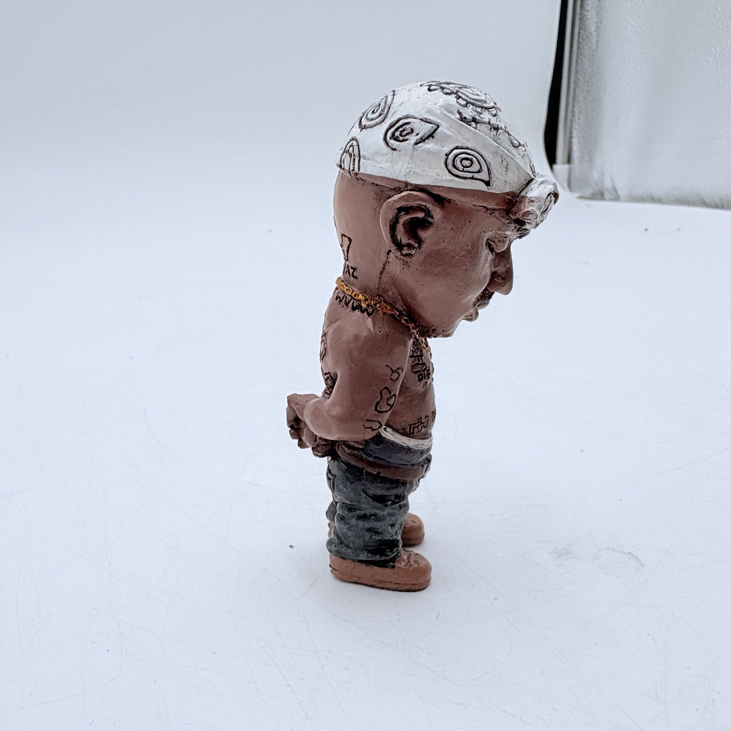 Custom Notorious B.I.G. and Tupac Miniature Porcelain Figure Lot of Four