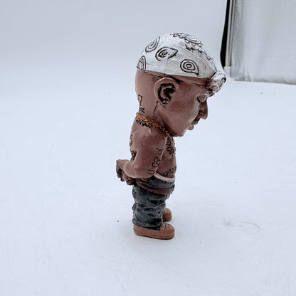 Custom Notorious B.I.G. and Tupac Miniature Porcelain Figure Lot of Four