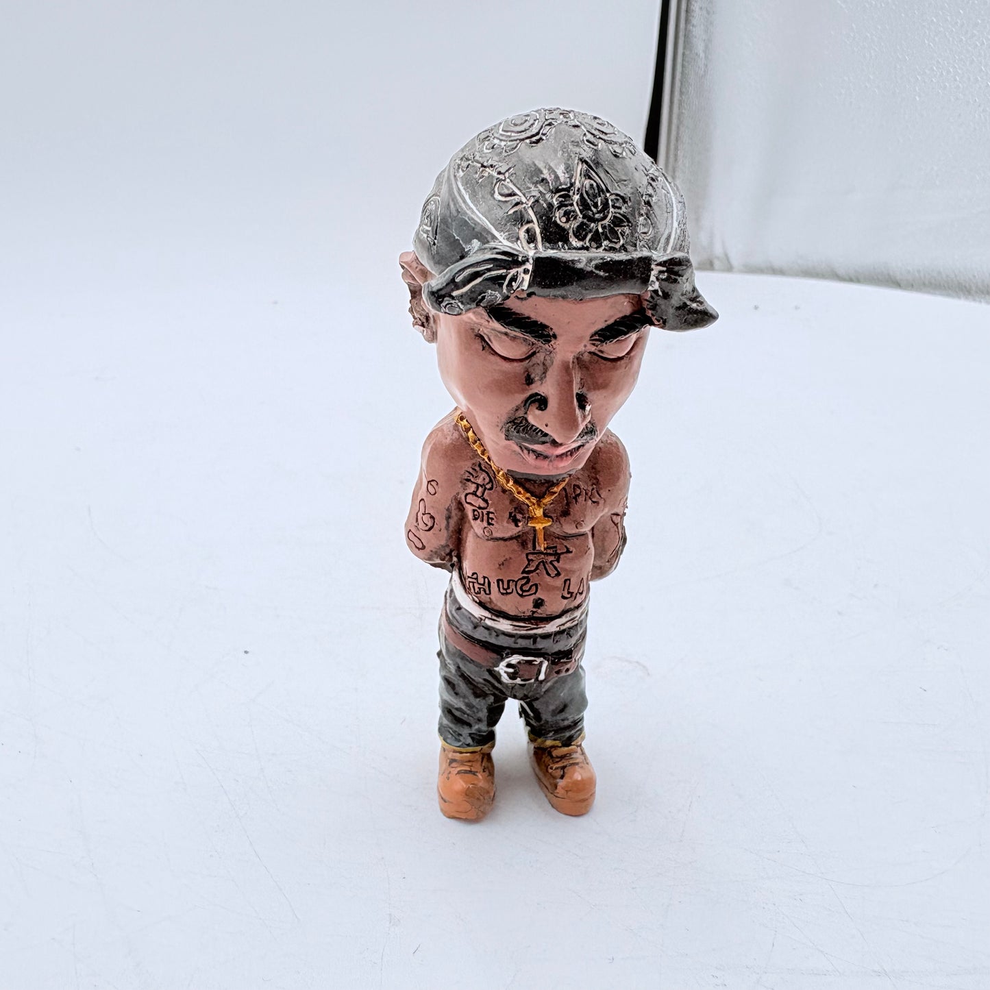Custom Notorious B.I.G. and Tupac Miniature Porcelain Figure Lot of Four