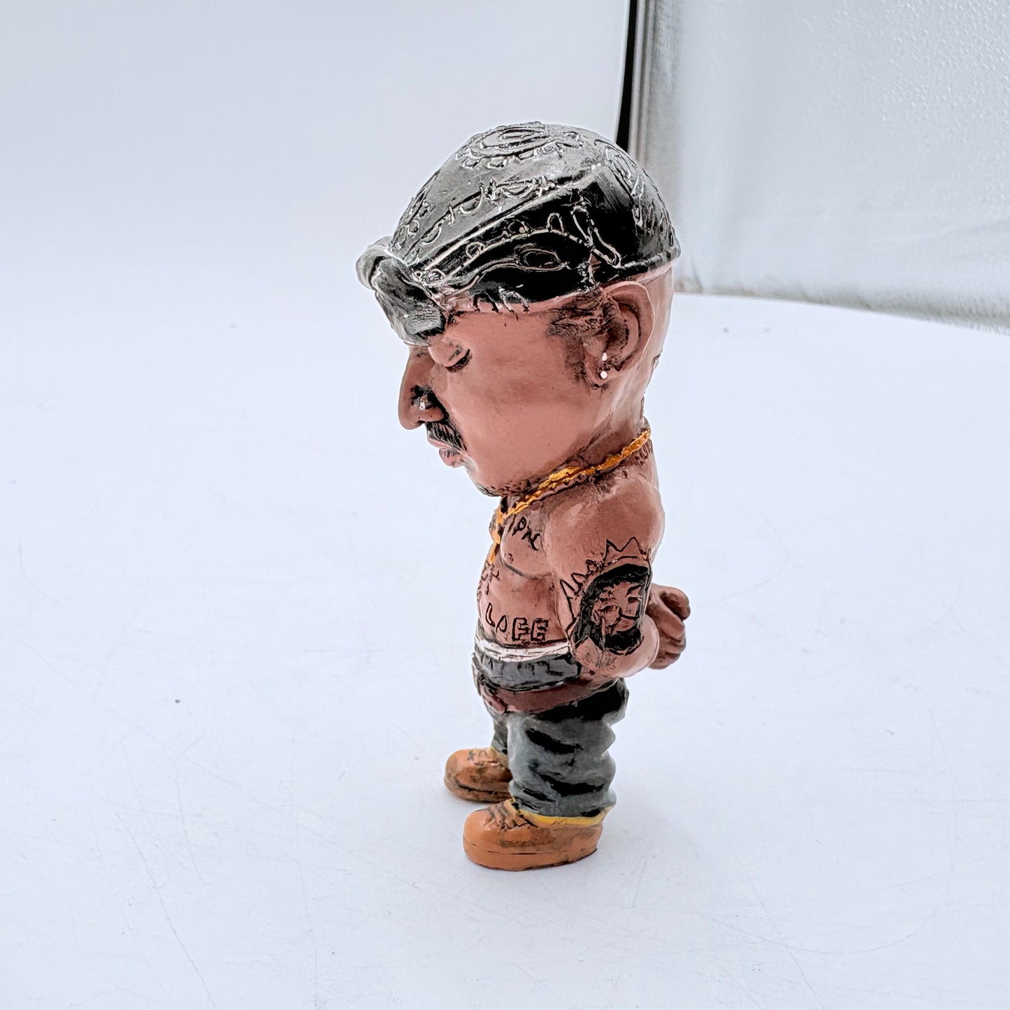 Custom Notorious B.I.G. and Tupac Miniature Porcelain Figure Lot of Four