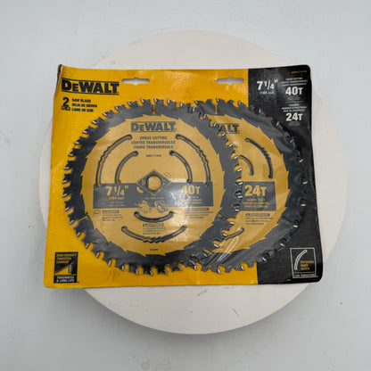 DEWALT DWA171424 7 1/4" 184mm 40T & 24T Saw Blade