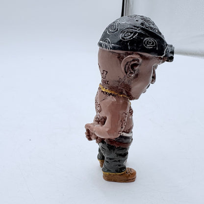 Custom Notorious B.I.G. and Tupac Miniature Porcelain Figure Lot of Four