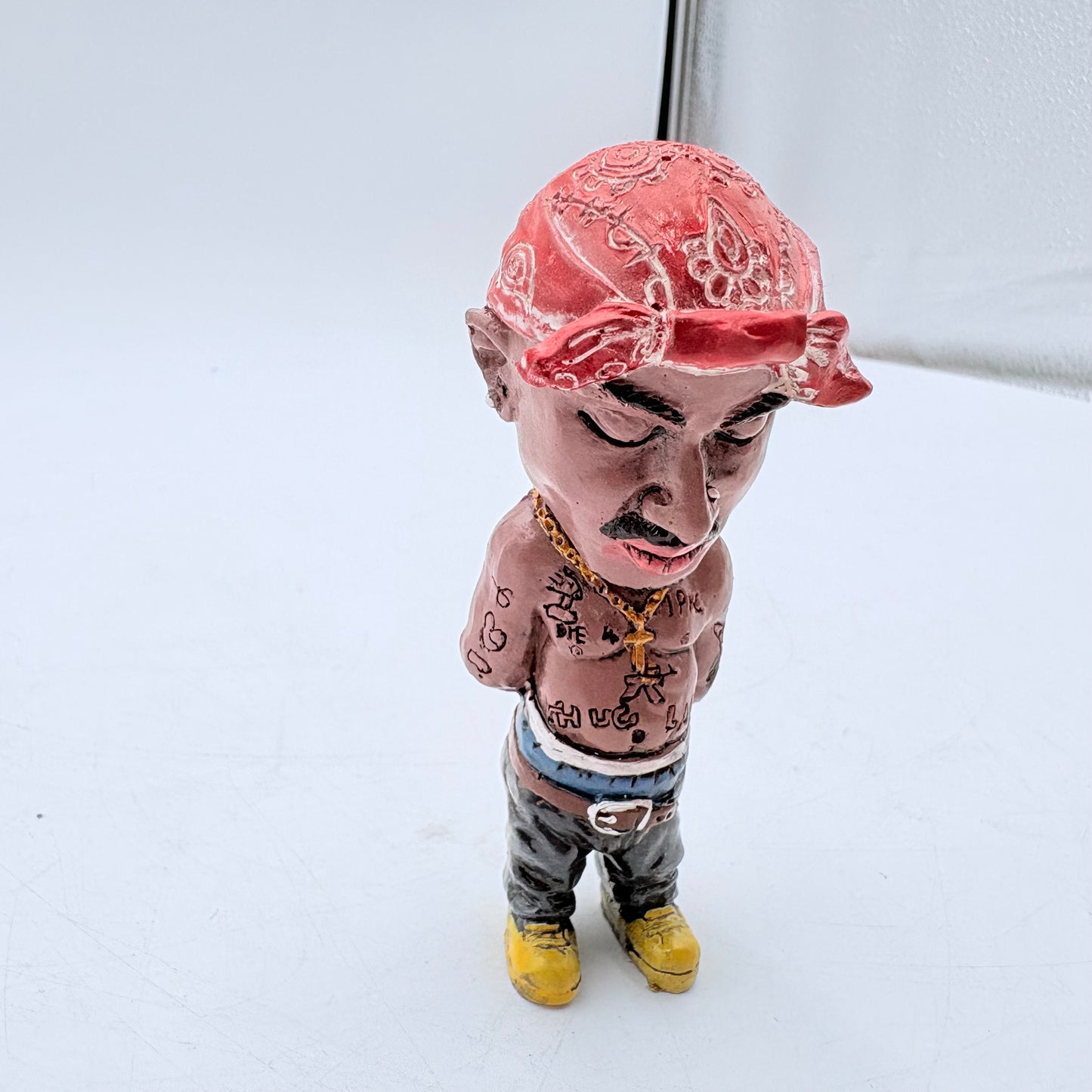 Custom Notorious B.I.G. and Tupac Miniature Porcelain Figure Lot of Four