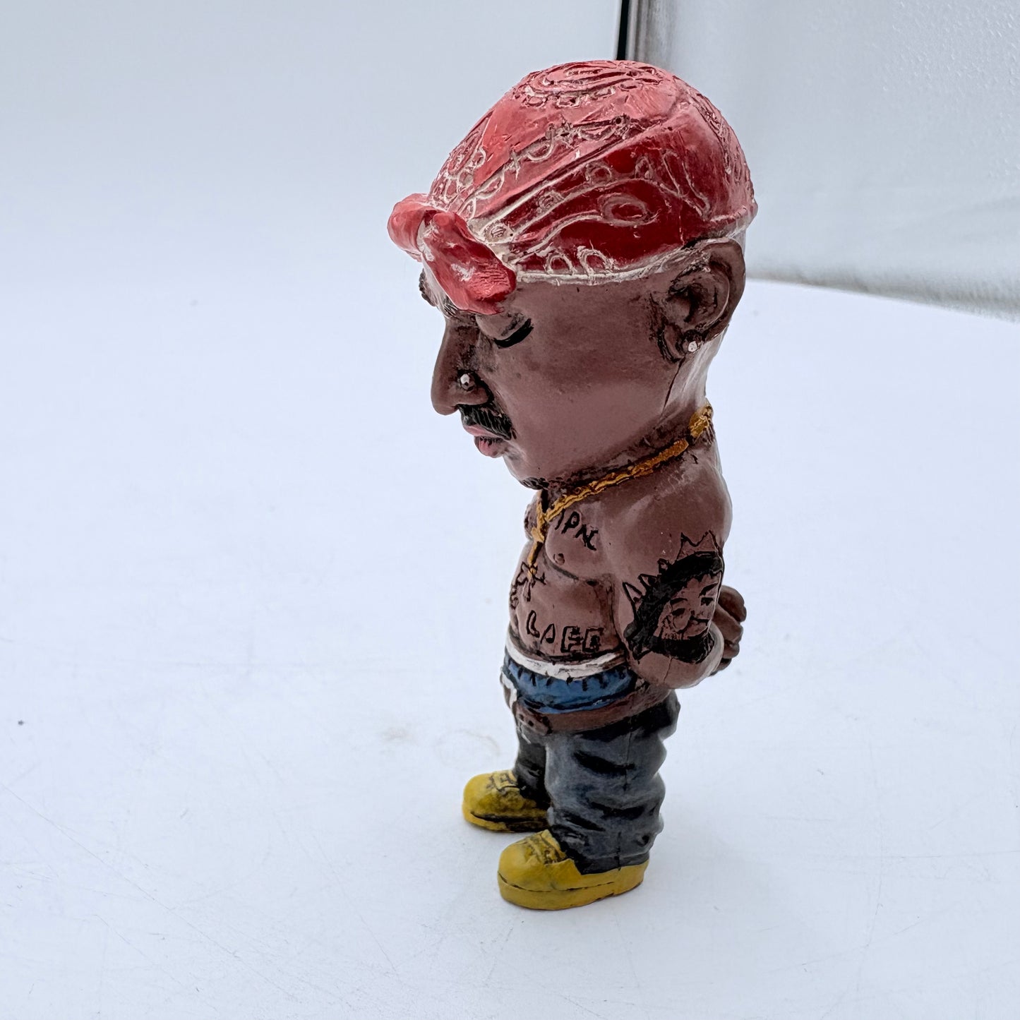 Custom Notorious B.I.G. and Tupac Miniature Porcelain Figure Lot of Four