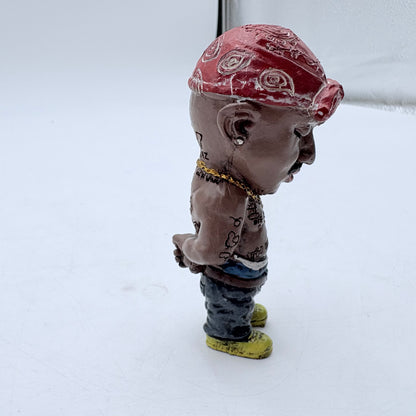 Custom Notorious B.I.G. and Tupac Miniature Porcelain Figure Lot of Four