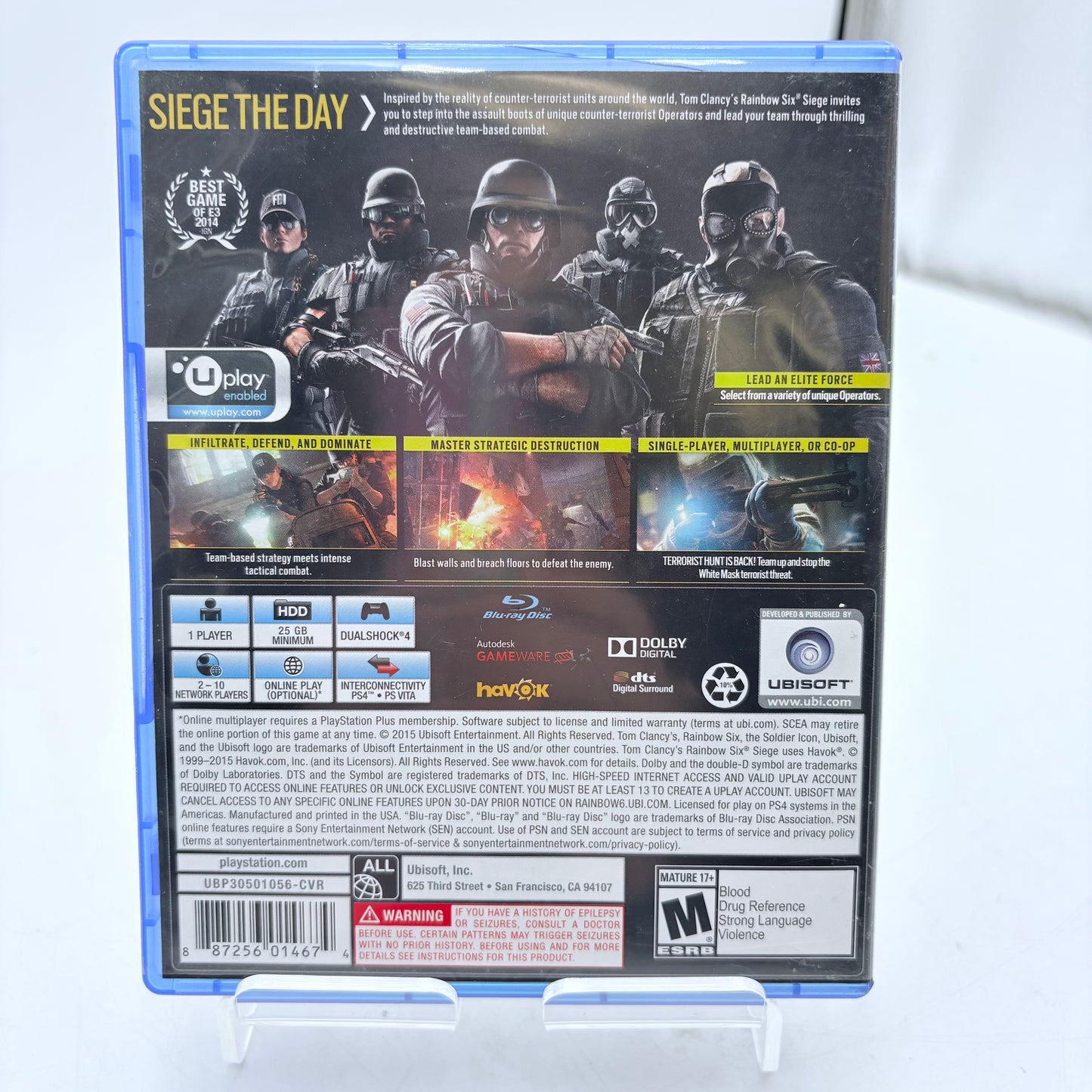 PlayStation 4 Rainbow Six Siege CIB Video Game
