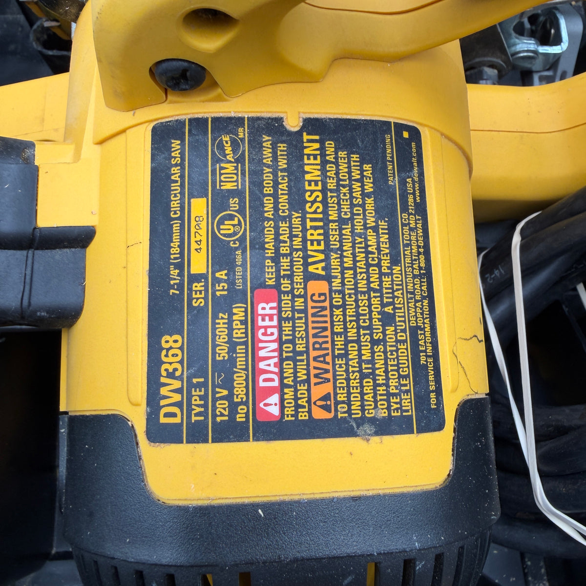 DeWalt DW368 7 1/4 (184MM) Circular Saw