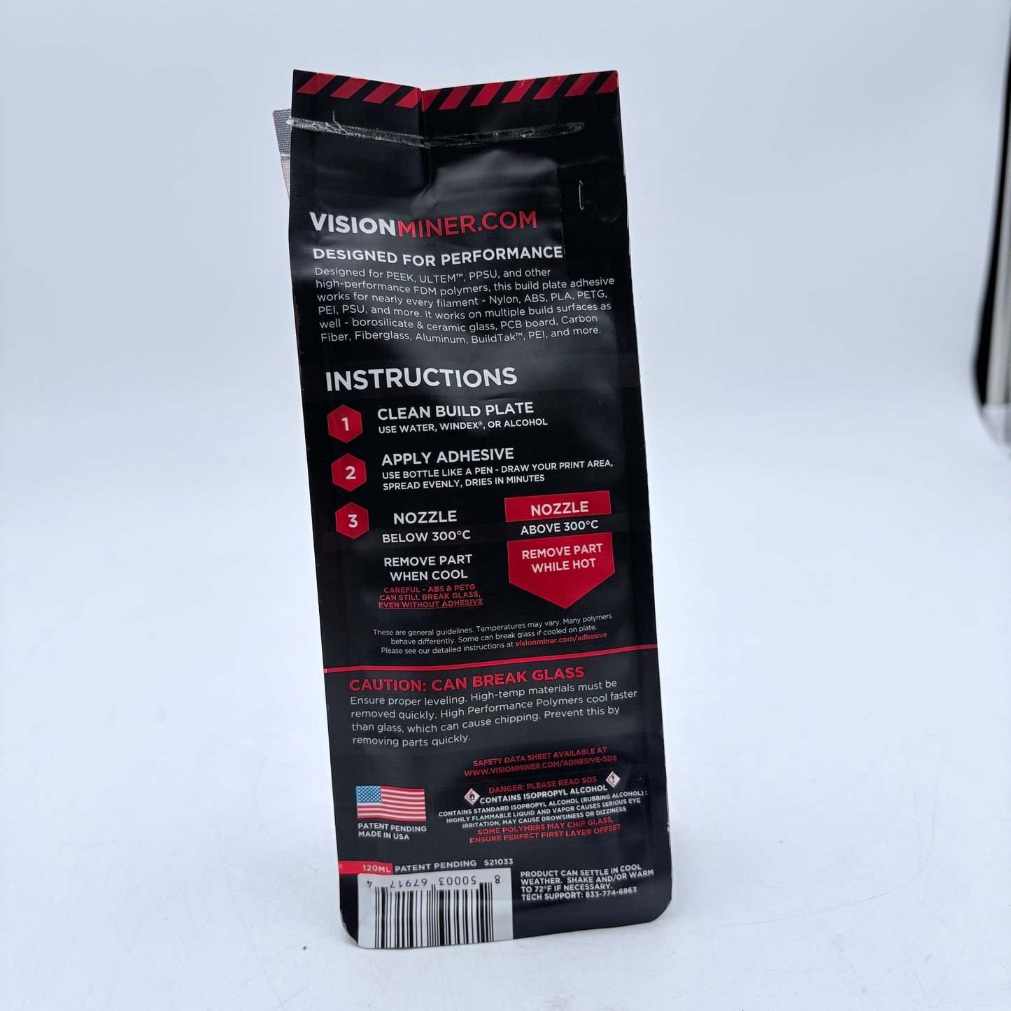 Vision Miner 3D Printer Bed Adhesive 50ml New in Box