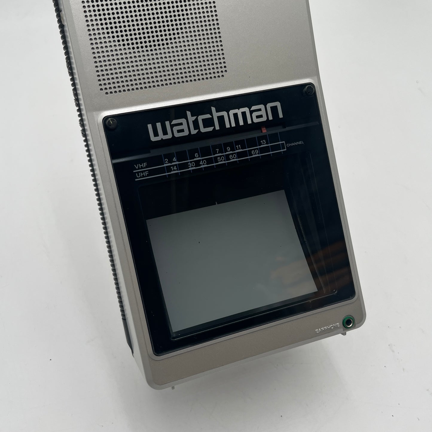 Vintage 1980's Sony Watchman UHF VHF Flat Black White TV Tested