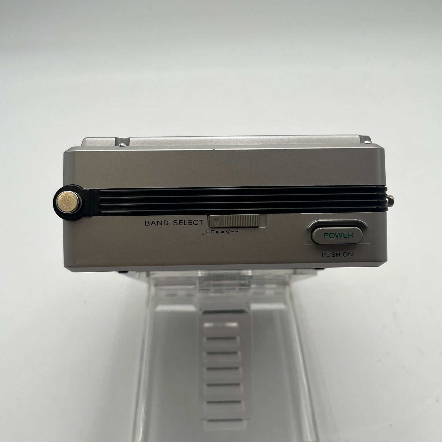 Vintage 1980's Sony Watchman UHF VHF Flat Black White TV Tested