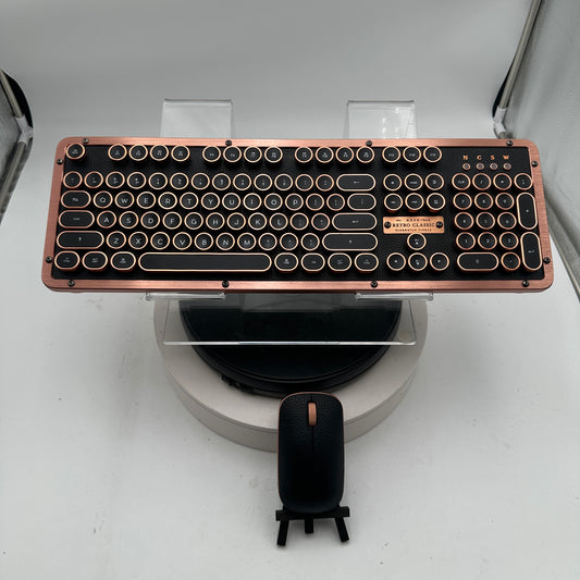 Azio Retro Classic Keyboard and Mouse Combo Rose Gold MINTY