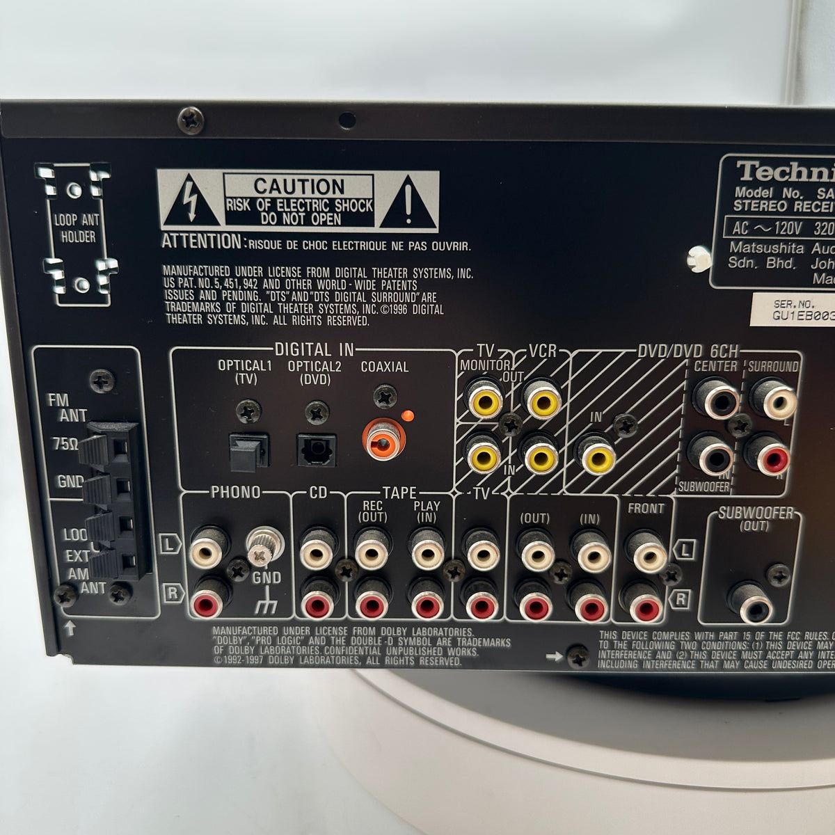 Technics SA-DX950 AV Control Receiver with PHONO