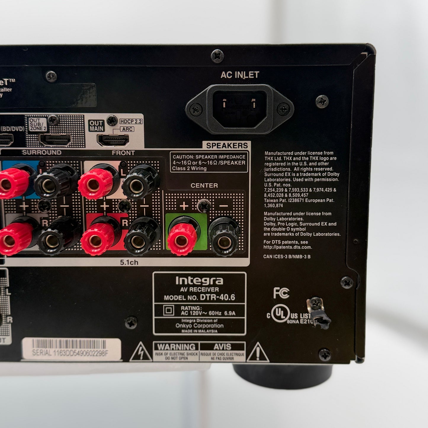INTEGRA DTR 40.6 AV Receiver READ