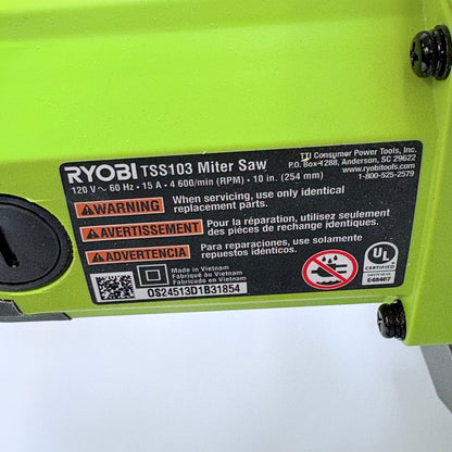 Ryobi 10" Sliding Compound Miter Saw With Box