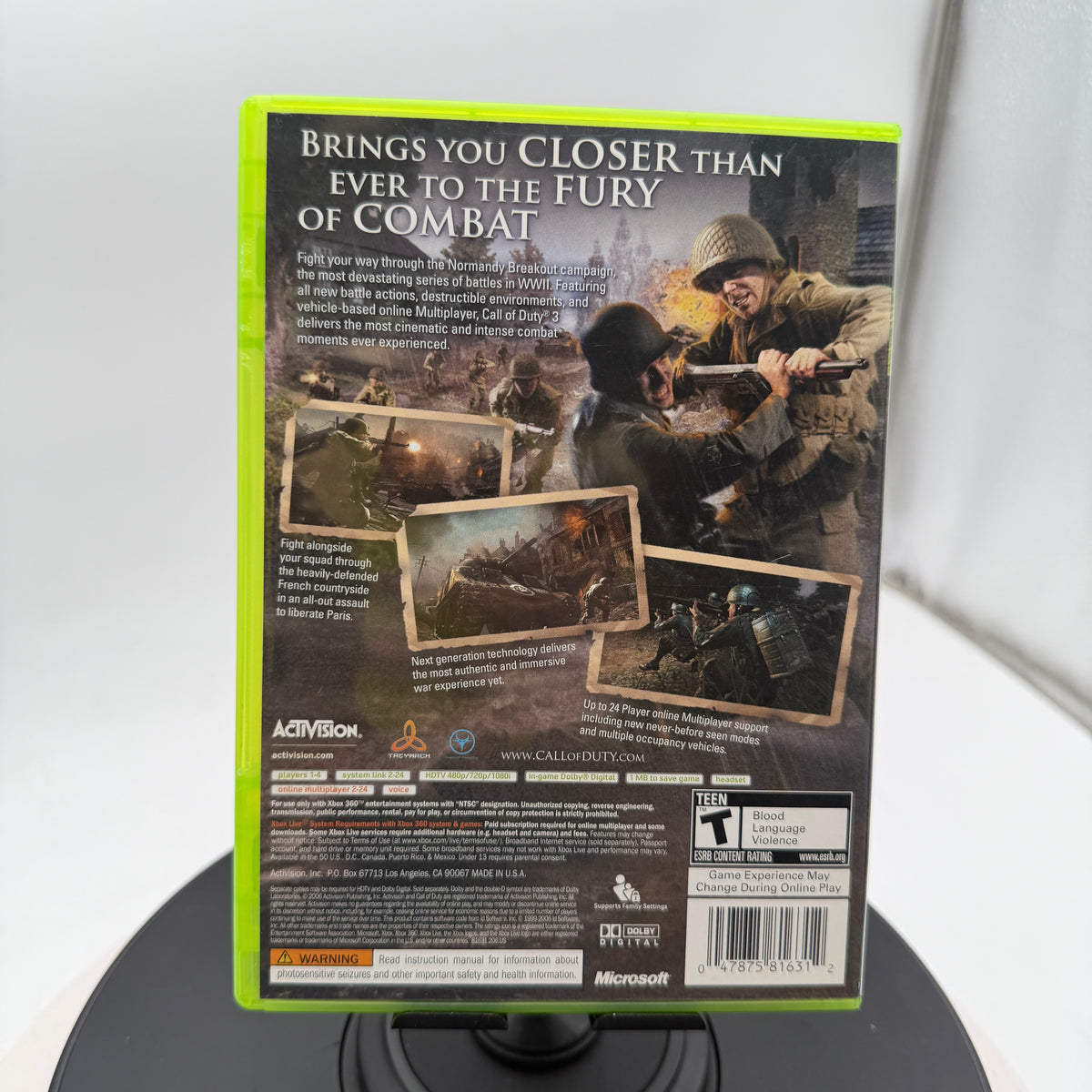 Xbox 360 Call of Duty 3 Video Game CIB