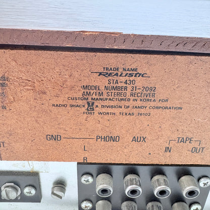 Realistic STA-430 AM/FM Stereo Receiver