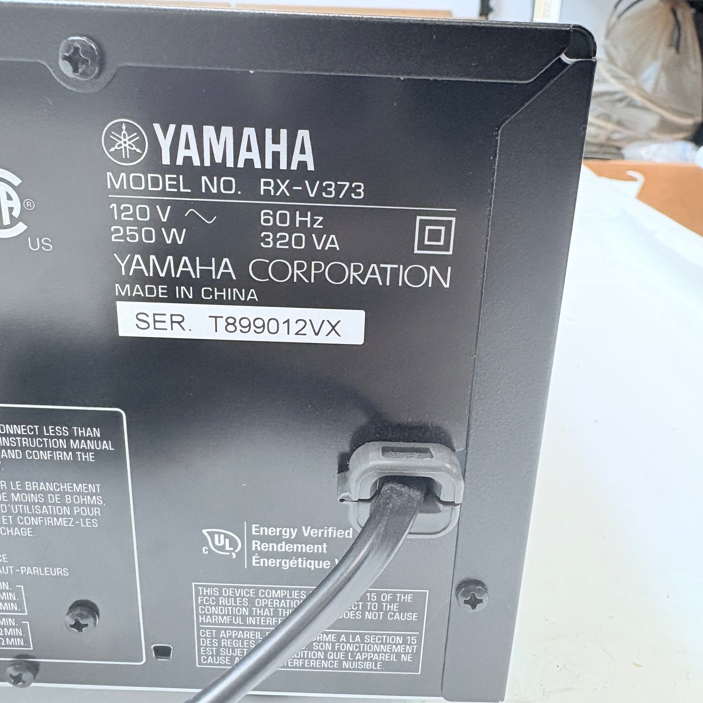 Yamaha Natural Sound AV Receiver RX-V373 Black With Remote