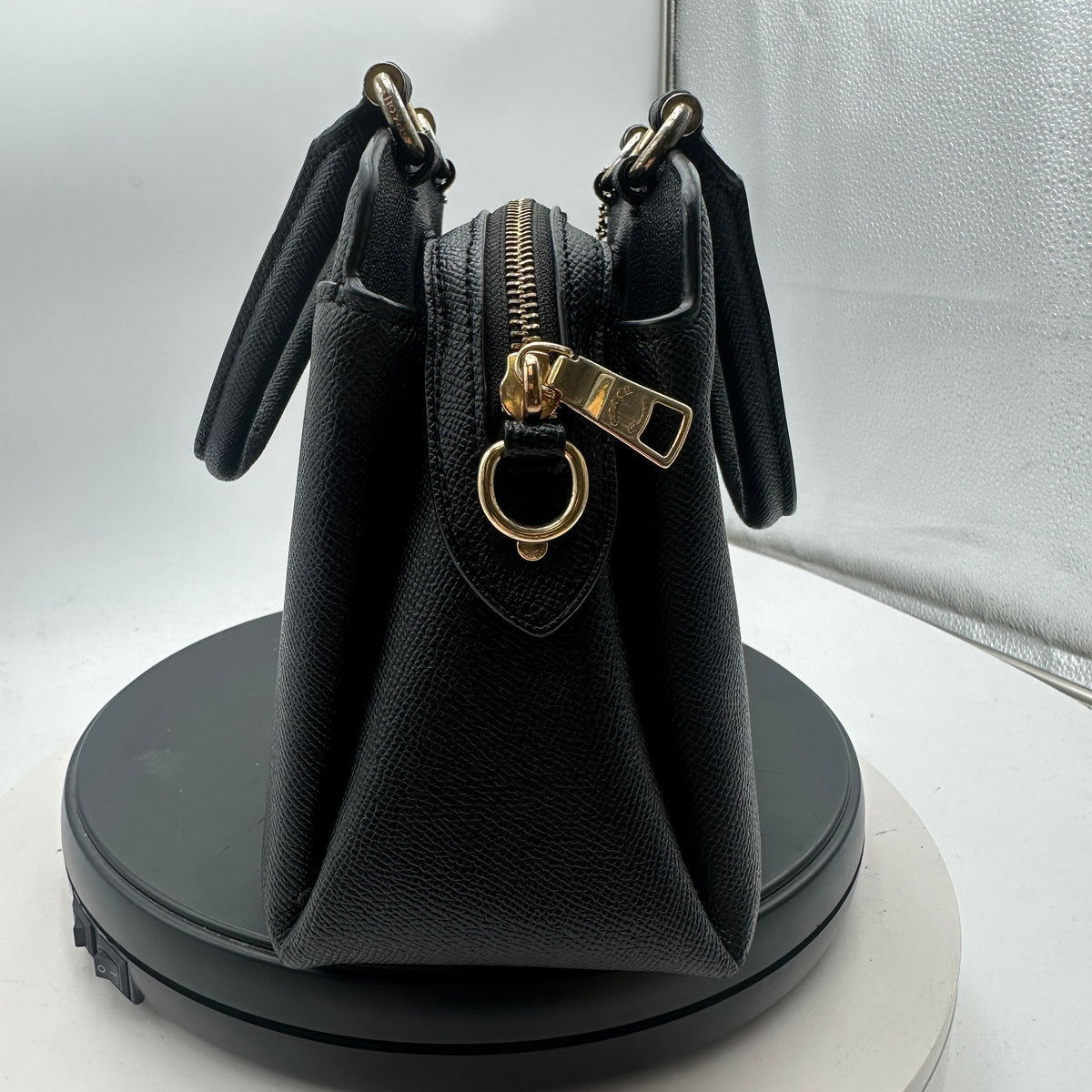 Coach Mini Lillie Carryall Crossgrain Leather Crossbody Satchel Bag 91146