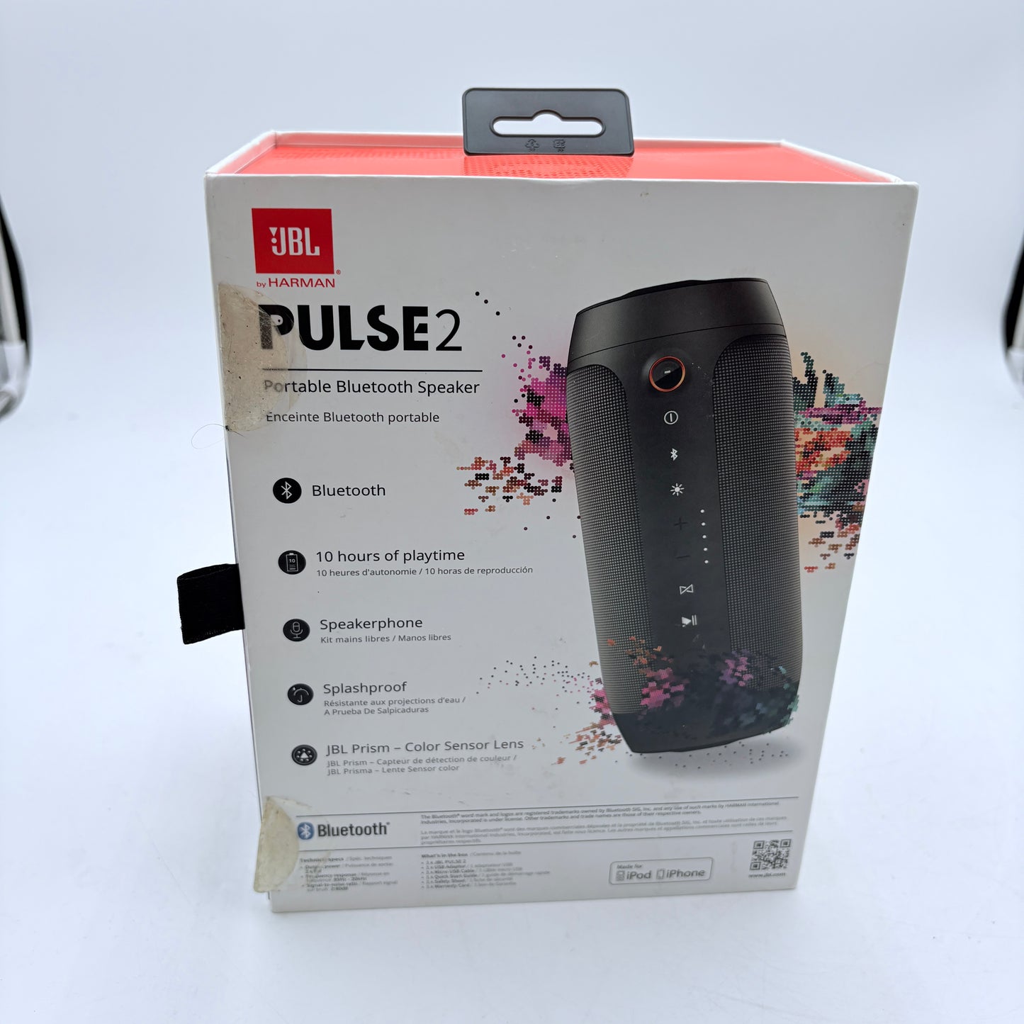 JBL Pulse 2 2015 Bluetooth Speaker With Box For Parts or Repair READ