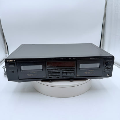 Sony TC-WE605S Dual Cassette Deck Black For Parts or Repair
