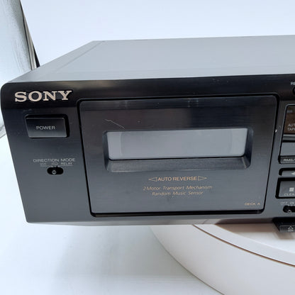 Sony TC-WE605S Dual Cassette Deck Black For Parts or Repair