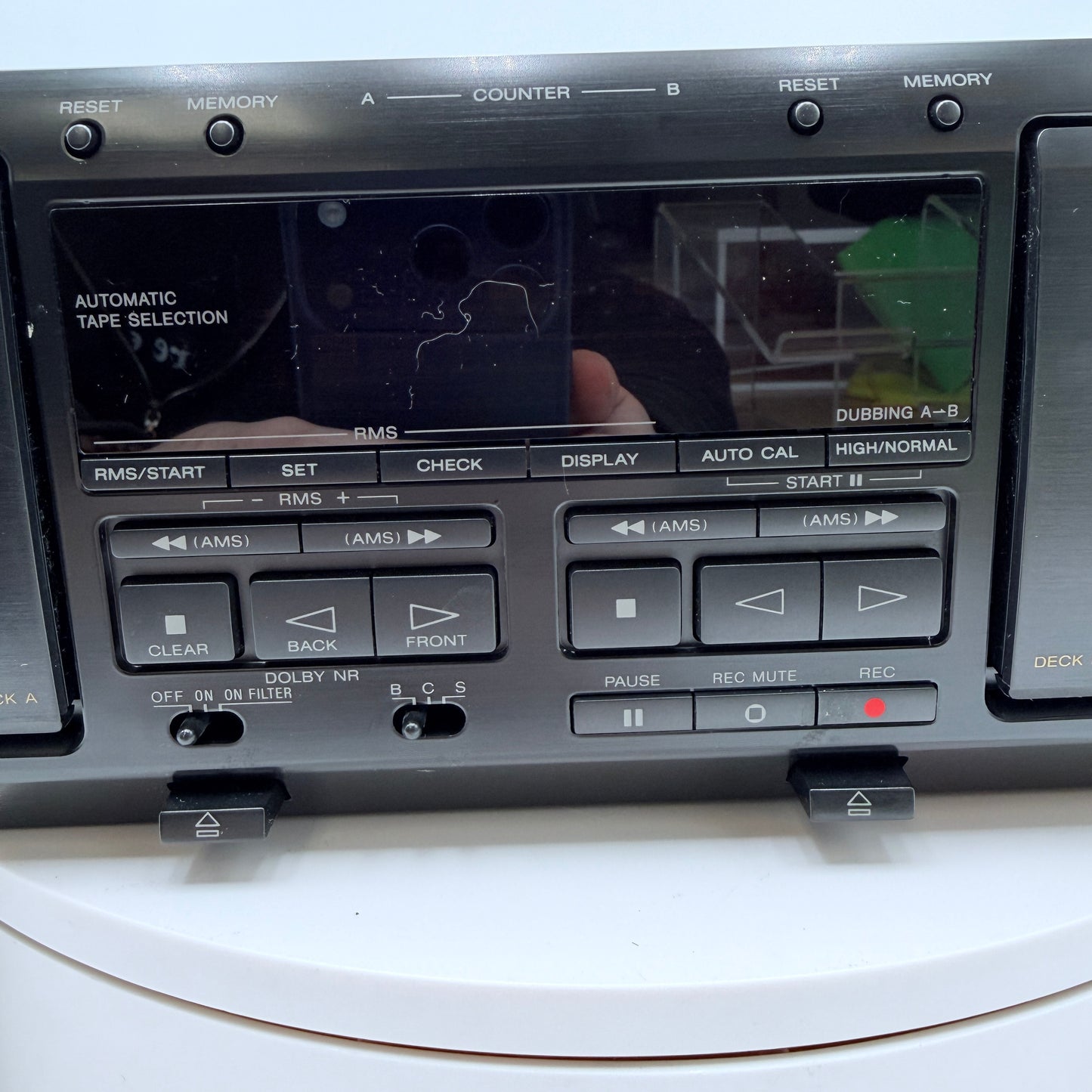 Sony TC-WE605S Dual Cassette Deck Black For Parts or Repair