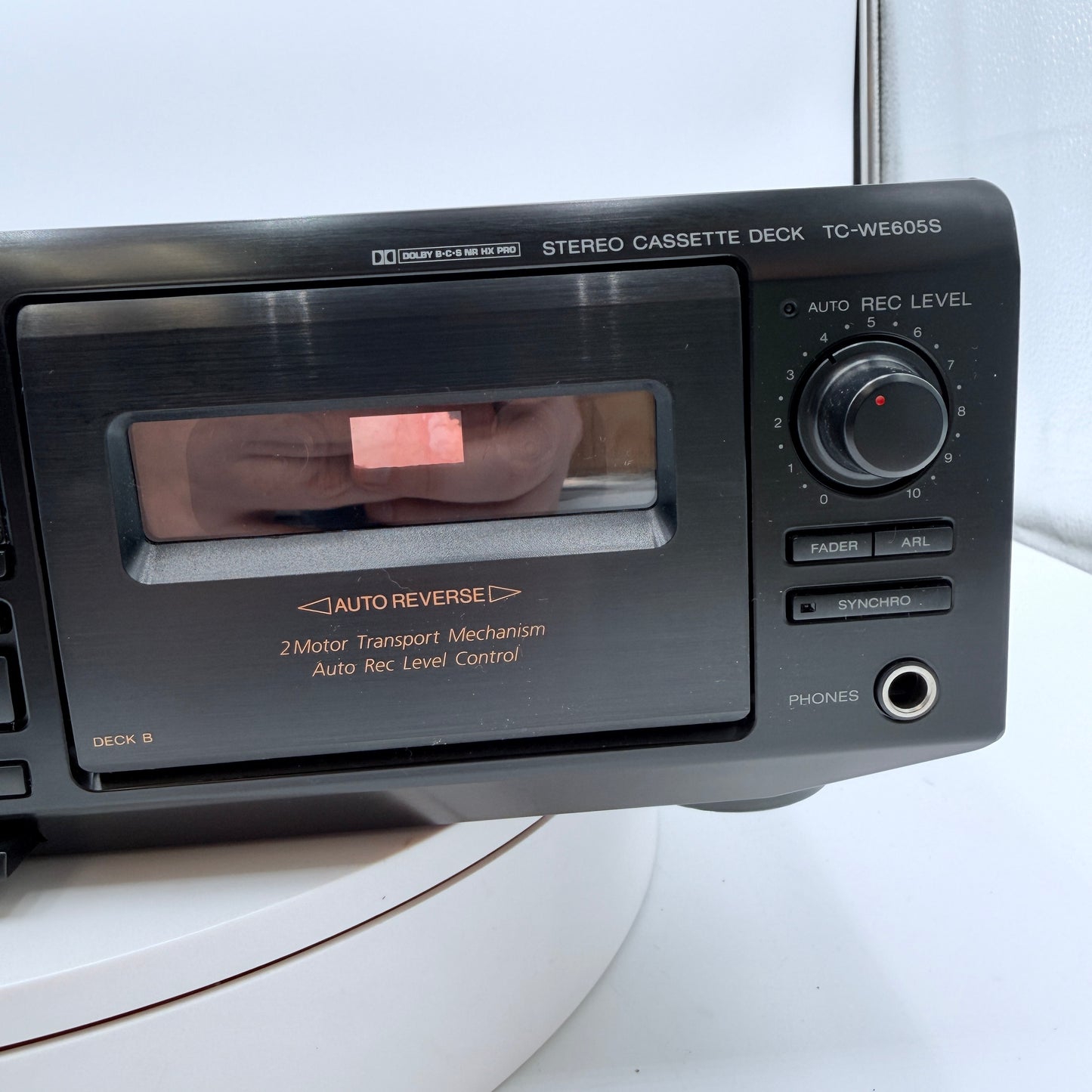 Sony TC-WE605S Dual Cassette Deck Black For Parts or Repair