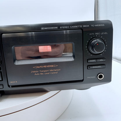 Sony TC-WE605S Dual Cassette Deck Black For Parts or Repair