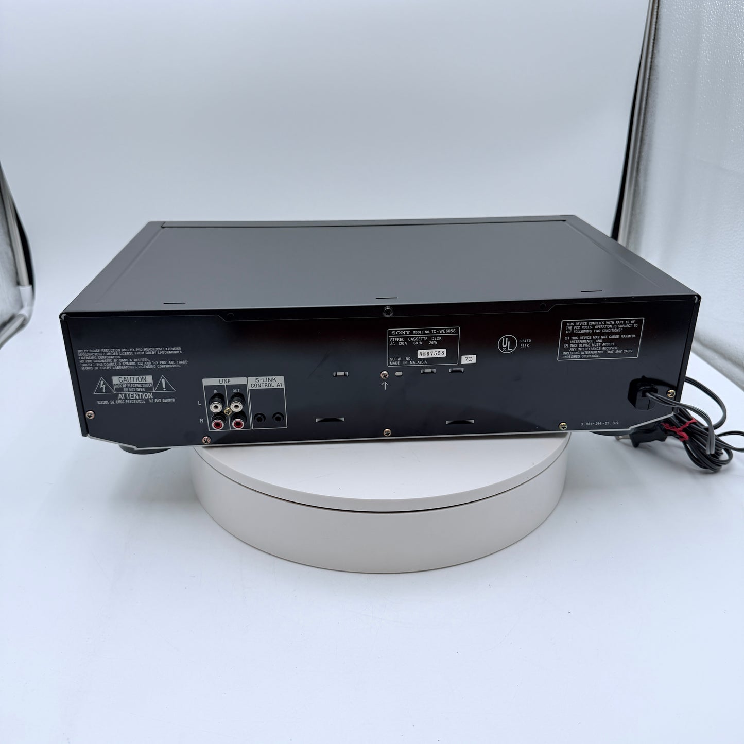 Sony TC-WE605S Dual Cassette Deck Black For Parts or Repair