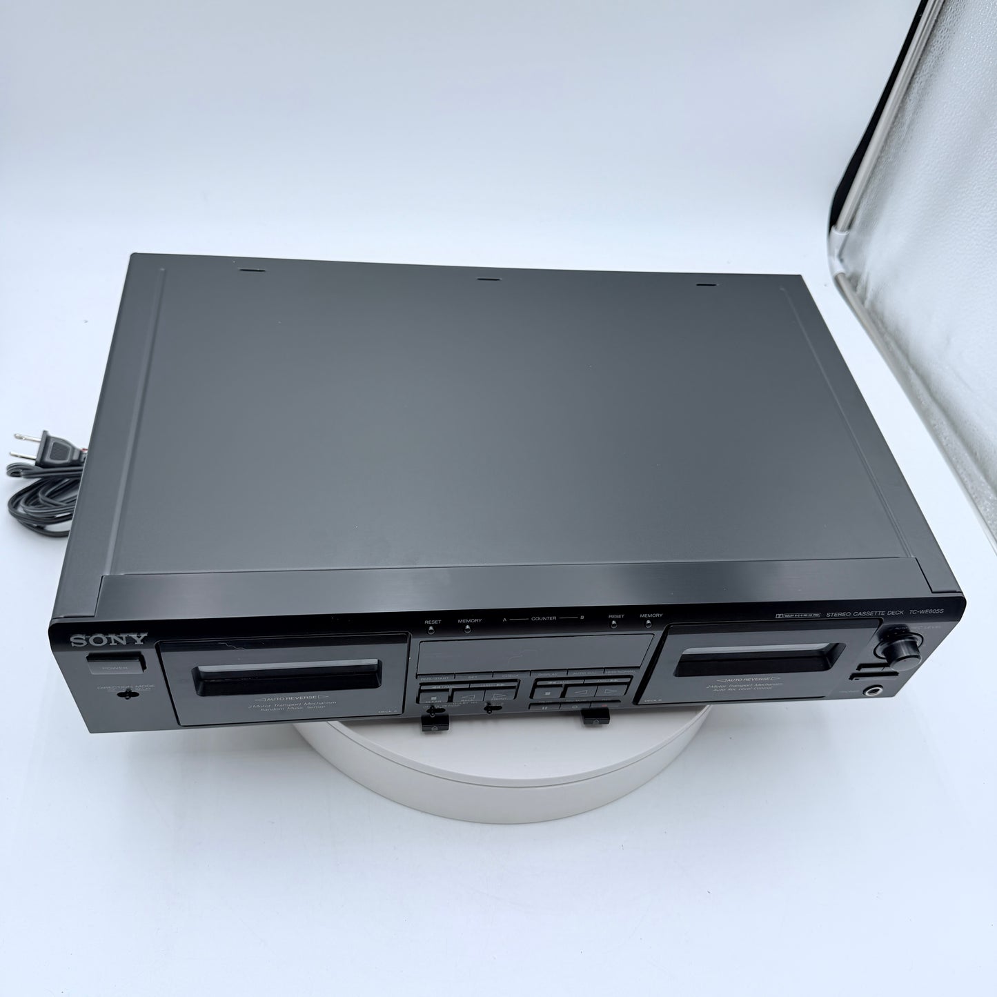 Sony TC-WE605S Dual Cassette Deck Black For Parts or Repair