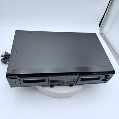 Sony TC-WE605S Dual Cassette Deck Black For Parts or Repair