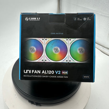 Lian Li Uni Fan AL120 V2 White 3 Computer Fan Set